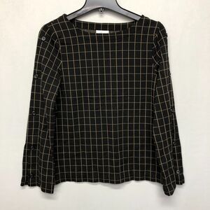 J Jill Ponte Women Long Sleeve Viscose Plaid Blouse Top Shirt Size Small M161 19